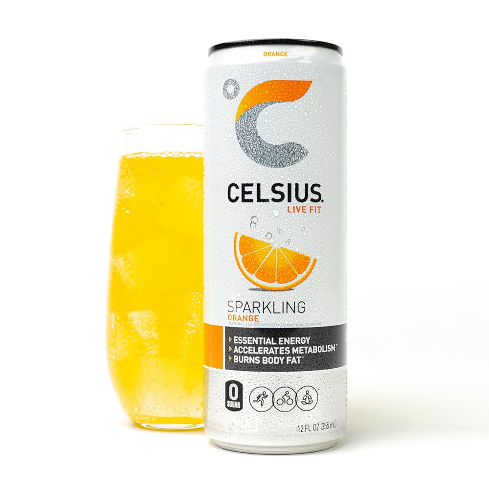 CELSIUS Sparkling Orange, Functional Essential Energy Drink 12 Fl Oz