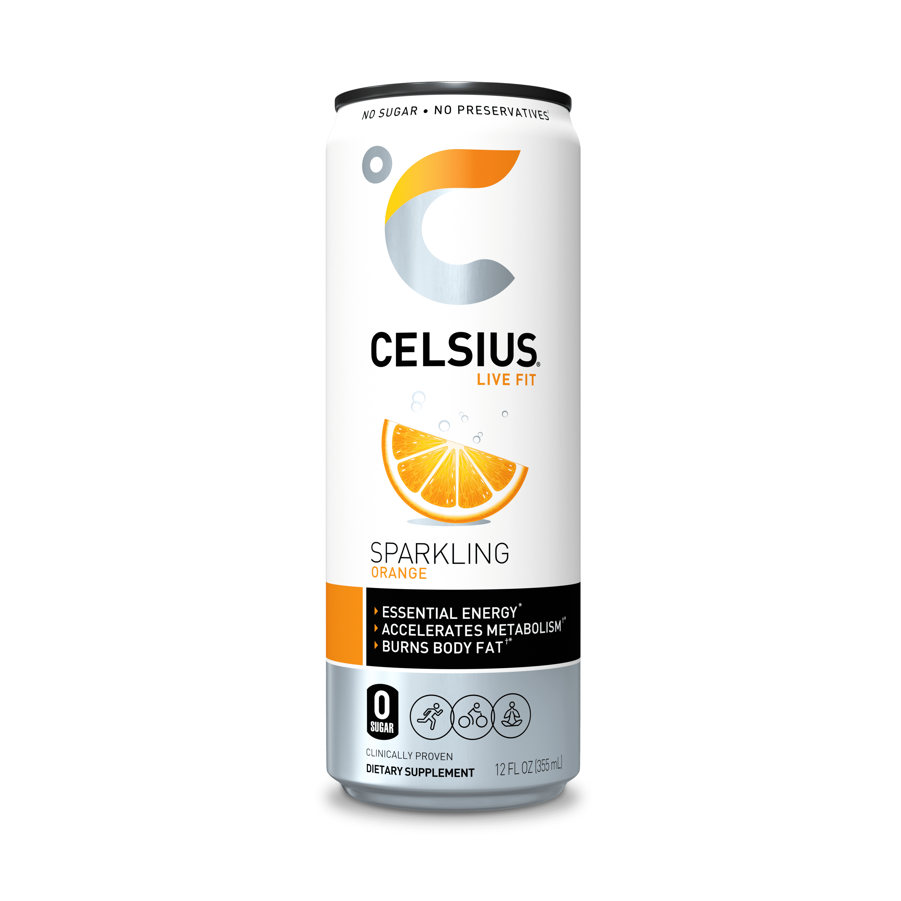 CELSIUS SugarFree Sparkling Orange Essential Energy Drink, 12 Fl Oz Can