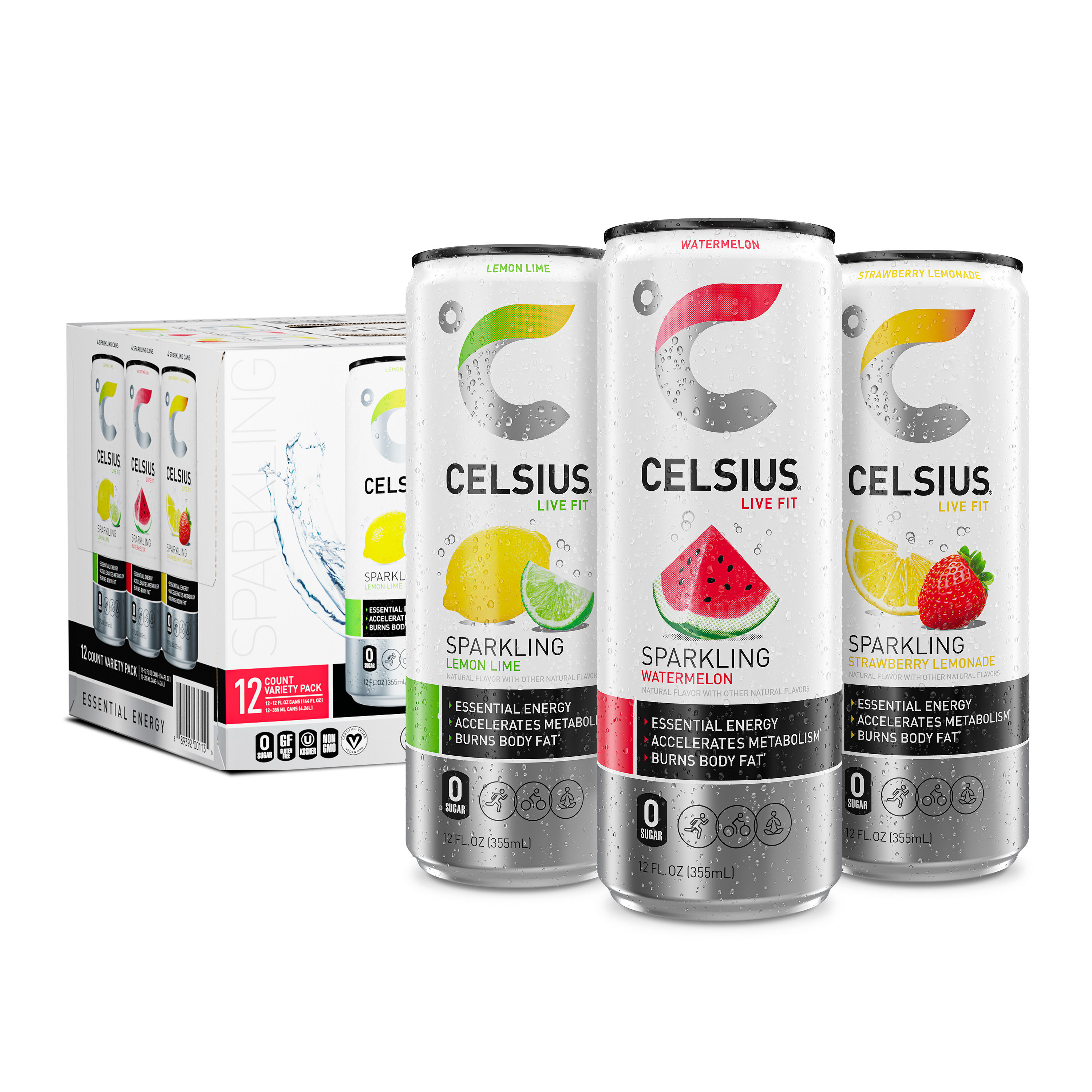 CELSIUS Sparkling Vibe Variety Pack, Functional Essential Energy Drink ...