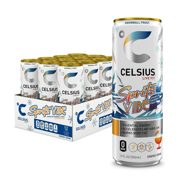 CELSIUS Sparkling Spritz Vibe, Functional Energy Drink 12 fl oz (pack of 12)