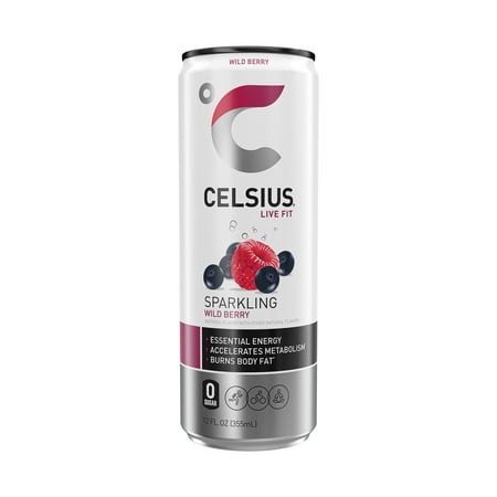 CELSIUS Sparkling Wild Berry, Functional Energy Drink 12 fl oz Single Can