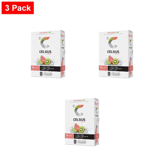 CELSIUS Zero Sugar Kiwi Guava Lime Energy Drink Mix Packets 14 Count - 3 Pack