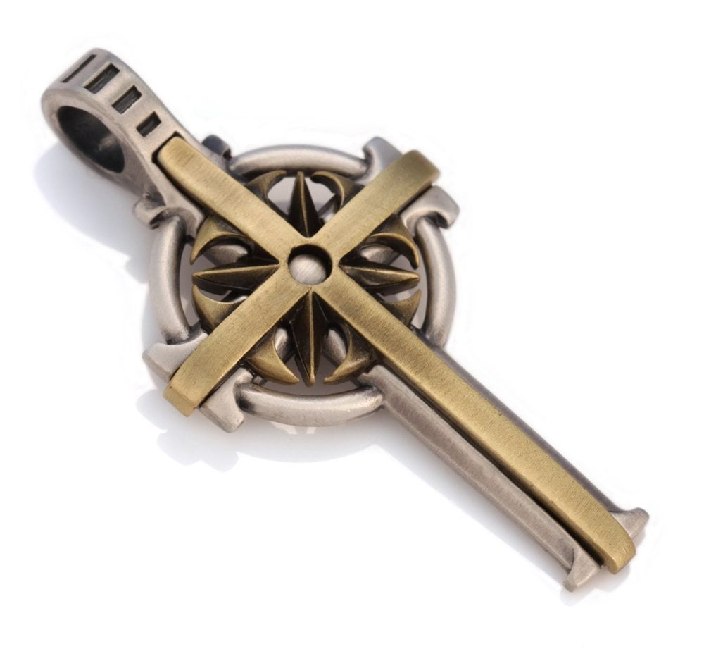 CELTIC CROSS - CRUCIFIX - GUIDED BY FAITH BY BICO AUSTRALIA JEWELRY - Brass & Silver Finish