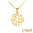 thumbnail image 1 of CELTIC KNOT FLOWER PENDANT NECKLACE IN GOLD (YELLOW/ ROSE/WHITE) :  14K  Pendant only, 1 of 1
