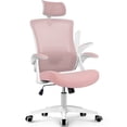 thumbnail image 1 of CELTOSS Ergonomic Office Chair, High Back Flip-Up Armrests Design, Adjustable Mesh Headrest and Lumbar Support, Pink, 1 of 13