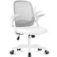 thumbnail image 1 of CELTOSS Ergonomic White Office Chair, Flip-Up Arms, Adjustable Lumbar Support, Ivory, 1 of 11
