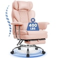 thumbnail image 1 of CELTOSS Executive Office Chair 400LBS, High Back Computer Gaming Chair with Arms and Footrest, Ergonomic Desk Chair with Lumbar Support, 90–135° Reclining Office Chair for Home Work, Pink, 1 of 14