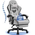 thumbnail image 1 of CELTOSS Gaming Chair, Ergonomic High Back Fabric Gamer Chair with Footrest, Adjustable Headrest & Lumbar Support Pillow for Computer Desk & Home Office, Grey, 1 of 13