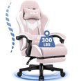 thumbnail image 1 of CELTOSS Gaming Chair, Ergonomic High Back Fabric Gamer Chair with Footrest, Adjustable Headrest & Lumbar Support Pillow for Computer Desk & Home Office, Pink, 1 of 13