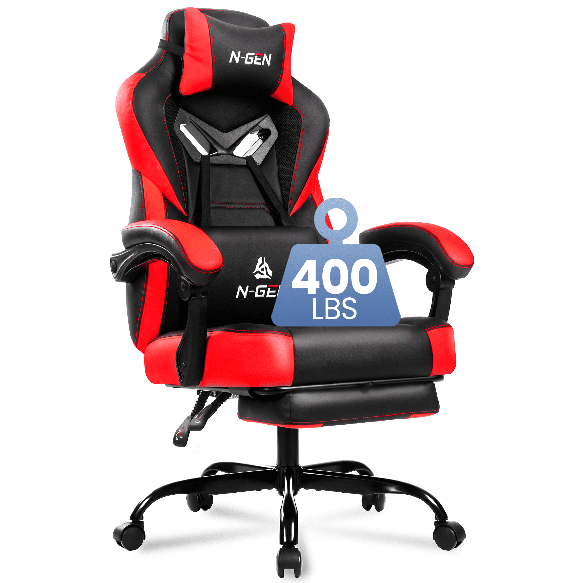 CELTOSS Gaming Chairs with Footrest, Big and Tall Gamer Chair with Headrest and Lumbar Support for adults, Red