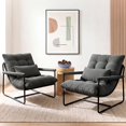 thumbnail image 1 of CELTOSS Modern Accent Chair, Comfy Lounge Chair with Plush Cushion and Metal Frame, for Bedroom, Living Room and Home Office, 2 Pack, Dark Gray, 1 of 14