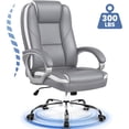 thumbnail image 1 of CELTOSS PU Leather Office Chair, Ergonomic Big and Tall Chair with Wide Seat and Lumbar Support, High-Back Executive Desk Chair, Heavy Duty Office Chair for Home Office, Grey, 1 of 12