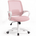 thumbnail image 1 of CELTOSS Ergonomic Home Office Chair, Mid Back Lumbar Support Desk Chair, Adjustable Height with Armrests for Adults, Pink, 1 of 11