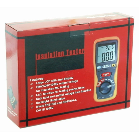CEM DT-5500 Digital High Voltage Insulation Tester MegOhmMeter CAT III 1000V, 2000 Mega Ohm