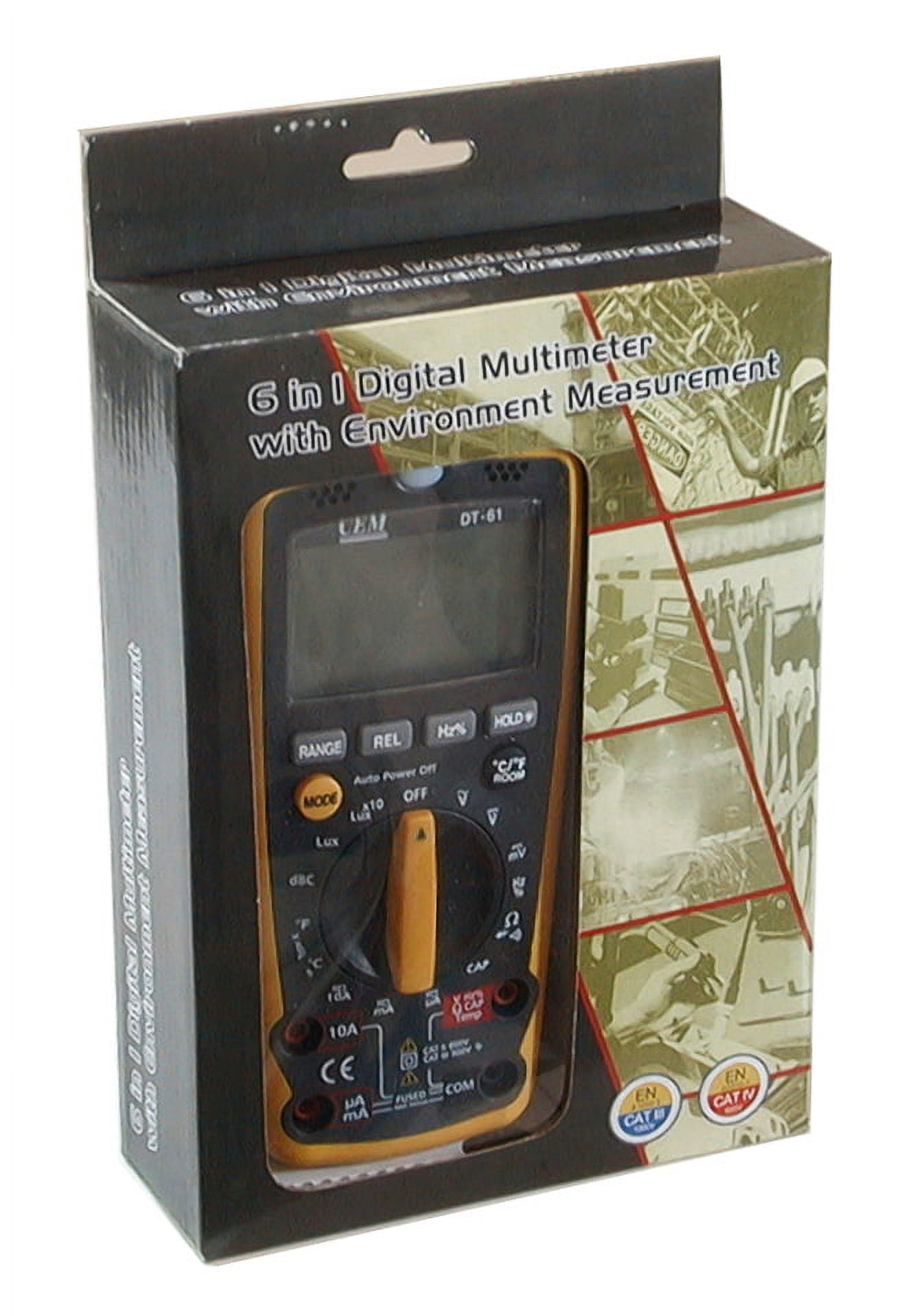 CEM DT-61 6-in-1 Industrial Thermometer Light Humidity Sound Meter NCV Multimeter