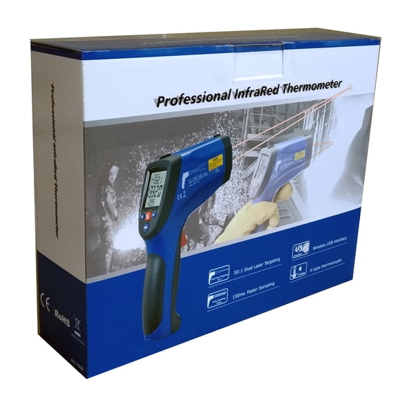 CEM DT-8869H Professional 50:1 IR Dual Laser Thermometer with Video