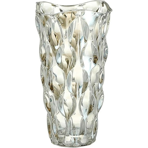 CEMABT Glass Vases for Flowers,Thickened 3.4 lb Morden vases for Tables Centerpieces, vase for Home Decor, Crystal,Colorful and Clear Rose Large Vases Christmas Day Gifts(Heavy Duty)