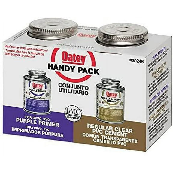 Oatey PVC Cement/Primer - Durable, Clear - 2 Pack, 4 Oz