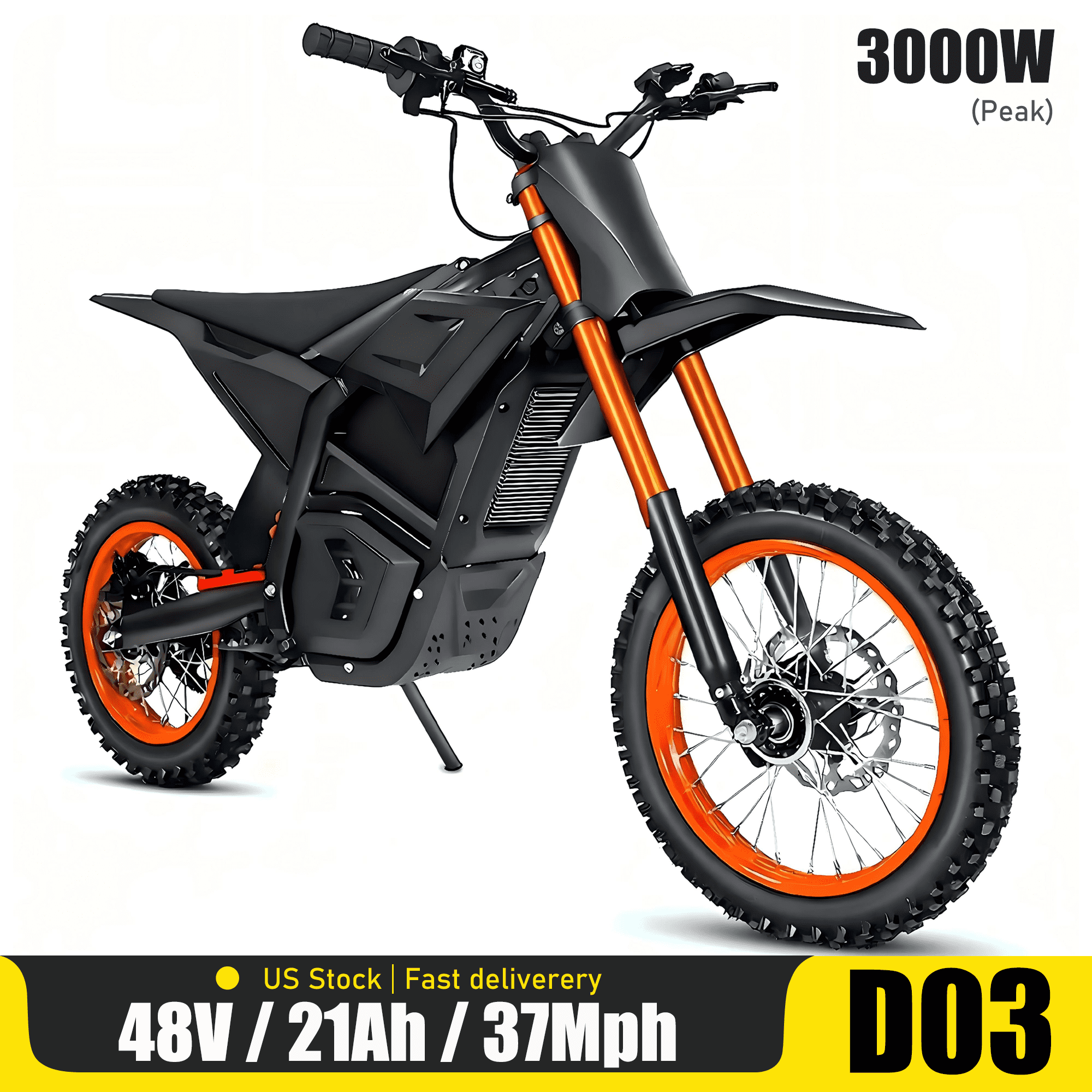 CEMOTO D02 Off-Road E-TrailX Electric Dirt Bike for Teens & Adults,3000W Peak Mid-Drive Motor 34+ MPH Top Speed,48V 21AH Battery, 14"/12" Tires, Full Suspension, Dual Hydraulic Brakes UL2849