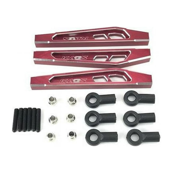 CEN Racing CEGCKD0369 69 mm CNC Aluminum Front Upper & Lower Suspension Links, Red - 3 Piece