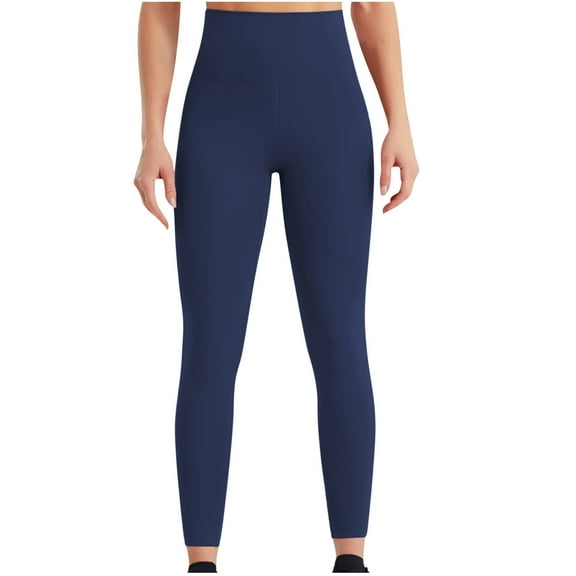 CENGNIAN No Boundaries Women's Butt Lift Yoga Leggings,Ladies High-Waisted Tummy Control Yoga Pants,Womens Tights for Workout Running Athletic,Blue,Size XL