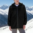 thumbnail image 1 of CENGNIAN Women's Plus Waterproof Hooded Ski Jackets,Zipper Insulated Windbreakers For Women,Ladies Winter Raincoats with Multiple Pockets,Black,Size XXL, 1 of 5