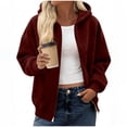 thumbnail image 1 of CENGNIAN Women's Quilted Zip-Up Bomber Jackets,Ladies Lightweight Hooded Jacquard Coat,Fall Winter Collared Cropped Blazers For Women,Wine,Size S, 1 of 5