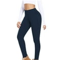 thumbnail image 1 of CENGNIAN Women's Warm Fleece Lined Leggings,Elastic Butt Lift Yoga Pants For Womens,Ladies Winter Slim Thick Workout Jogging Tights,Navy,Size L, 1 of 6