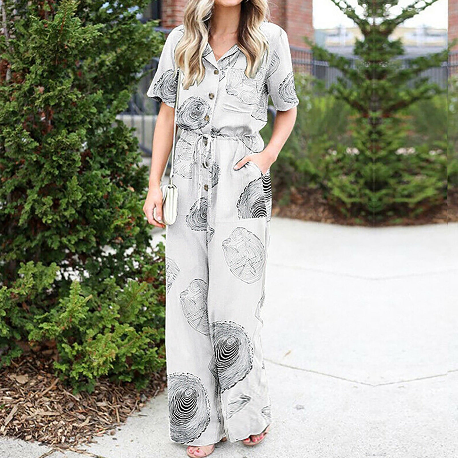 CENGNIAN Jumpsuit for Women Women Ladies Printed Summer Sleeveless ...
