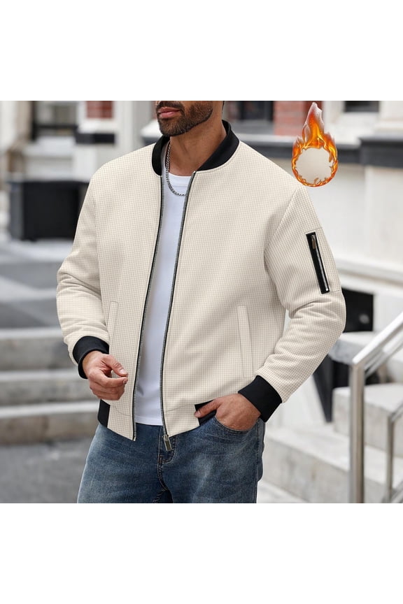 Men's Lightweight Jacket Lapel Workwear Causal Fashion Stand-up Collar Zipper Pocket Stylish Windbreaker Light Jacket
