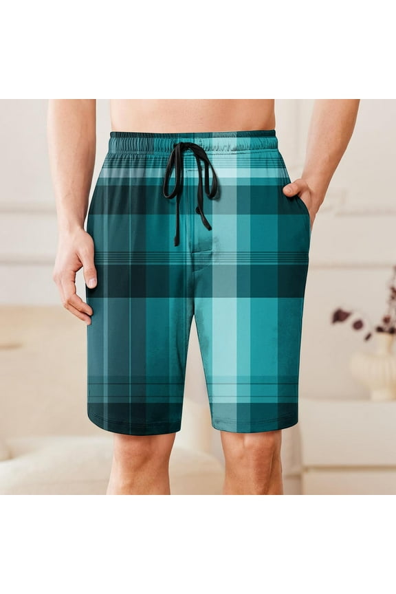 Men's Loose Shorts Quick Dry Swimwear Beach Holiday Party Bermuda Swim Big Pants Sky Blue**,Size M