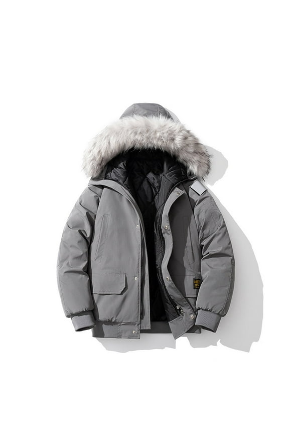 Men's Water Resistant Windproof Insulated Winter Jacket with Hood Quilted Lined Coats Long Sleeve Parkas Lightweight Puffer Jacket