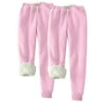 thumbnail image 1 of CENGNIAN No Boundaries 2 Pack Women's Solid Color Fleece Pockets Plus-Size Bandage Elastic Waist Wei Pants Casual Harun Leggings,Pink,Size XXL, 1 of 5