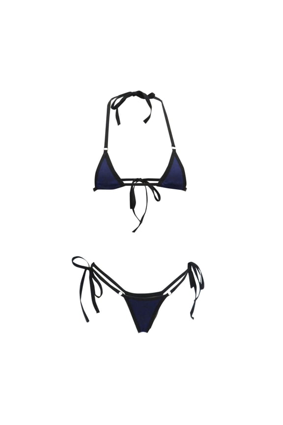 Women Mesh Bikini Three-Point Triangle Thongs Swimsuit Sexy Perspective Bra Underwear Set Split Bathing Suits