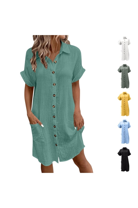 Women Sleeve Bikini Beach Shirt Swimsuit Coverup Button Down Bathing Suit Cover Ups for Swimwear Short White,Size S