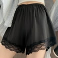 thumbnail image 1 of CENGNIAN Women's Satin Bloomers Lace Trim Slip Shorts for Under Dresses, Comfortable Sleepwear Loungewear Black,Size M, 1 of 4