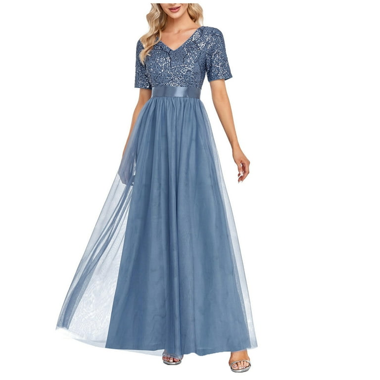 CENGNIAN Women s Summer Flutter Short Sleeve Dresses Sexy Formal