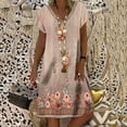 thumbnail image 1 of CENGNIAN Womens Plus Size Sun Dress on Casual Loose Summer Printed Short Sleeve Dress Beach Sundress Dresses, 1 of 5
