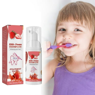 CENGZISHU Less Firms Children's Foam Toothpaste Tooth Cleaning Anti Decay Fruit Flavored Press Toothpaste