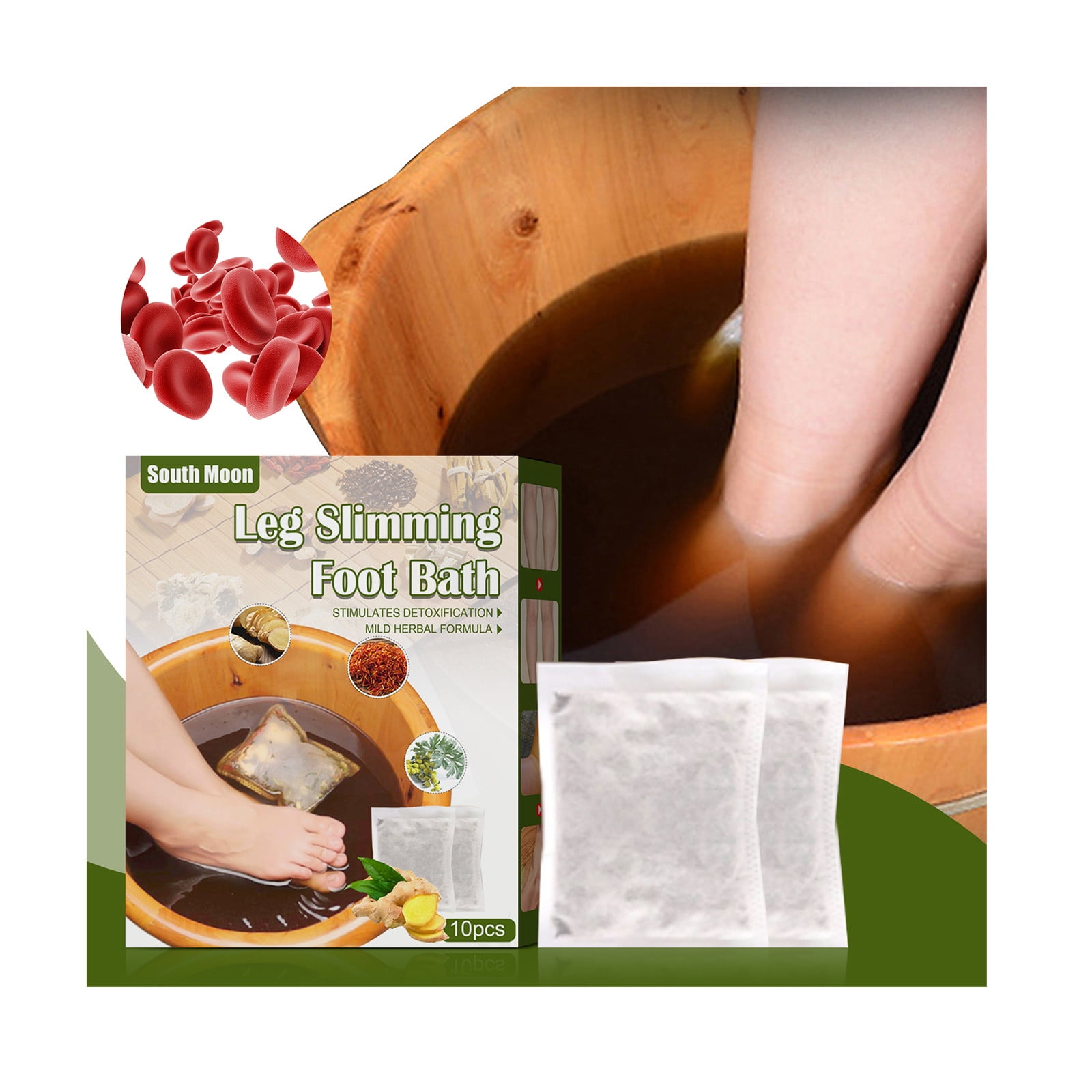 CENGZISHU Turmeric Lymphatic Detox Foot Soak, Dredge Lymphatic Foot Bath, Clean Foot Bath