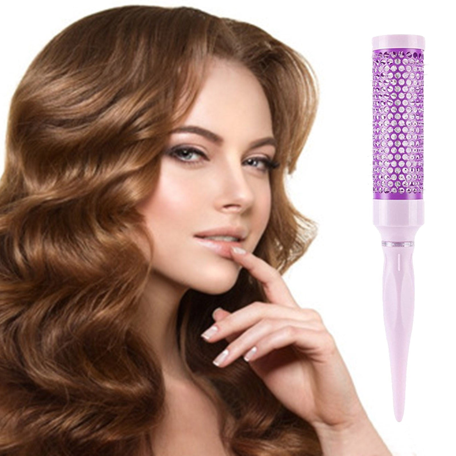 CENGZISHU Wet And Dry Brush Pro Purple Curl Brush Curl With Prongs Define Styling Brush Curl