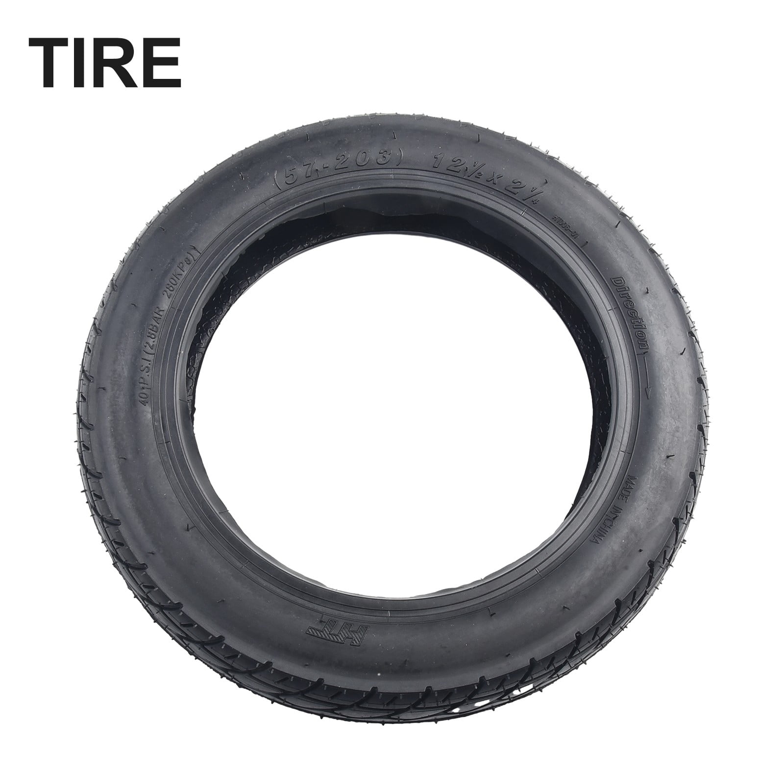 2 Pneumatici E 2 Camere D'Aria Per Passeggino/Scooter - Misura 12 1/2 X 2 1/4 (57-203) - Nero