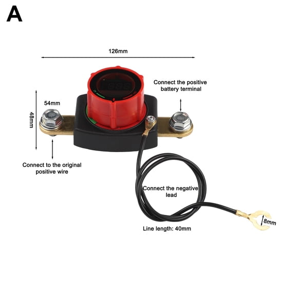 CENL 12-24V Car Isolator Disconnect Rotary Switch Voltmeter Power Off Main Circuit Breaker Isolator For Car RV Disconnect Switch