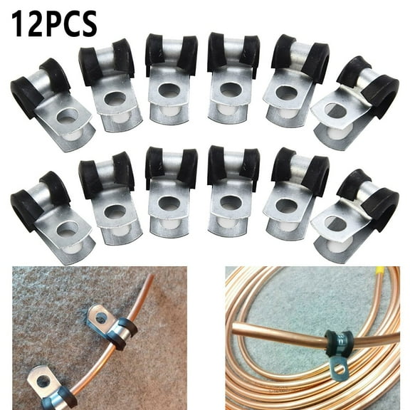 CENL 12 Pcs Car P-Clips Hose Fasteners Cable For Mikalor Camper Hydraulic 3/16" Brake Gas Line Pipe Fixing Clamps Accessories
