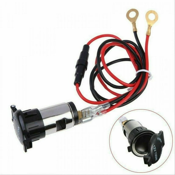CENL 12V USB Car -Cigarette -Lighter Socket Waterproof Socket Charger Power Adapter Cable Fuse -Plug Power Outlet Adapter 