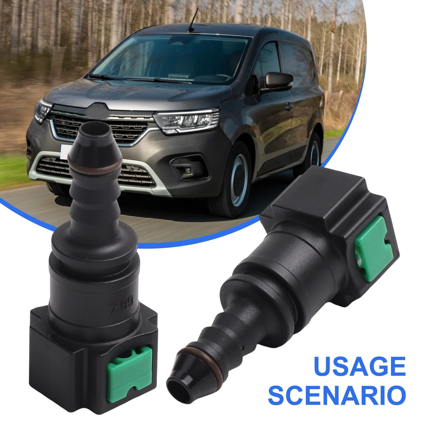 Z159 -8AN To 5/16" GM Quick Connect Fuel Line Adapter Fitting – Black Finish