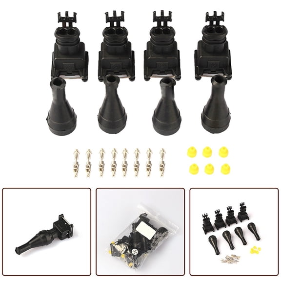 CENL 24x 2 Pin AMP Tyco auto Fuel Injector Connector With silicone Boot DJ7023-3.5-21