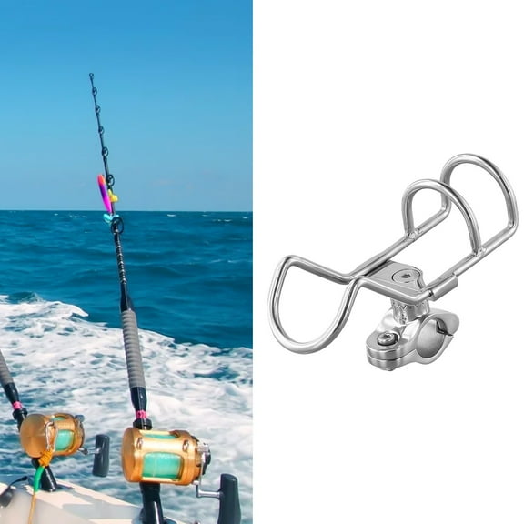 CENL 25mm/1.02inch Stainless Steel Rail Mounted Clamp On Rod Holder For Fishing Boat Kayak Boat Hardware Marine Accessories