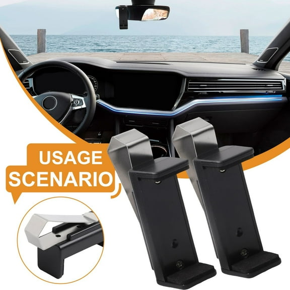 CENL 2Pc Car Sun Visor Clip Holder Mount Stand 47-68mm For Garage Door Remote Control
