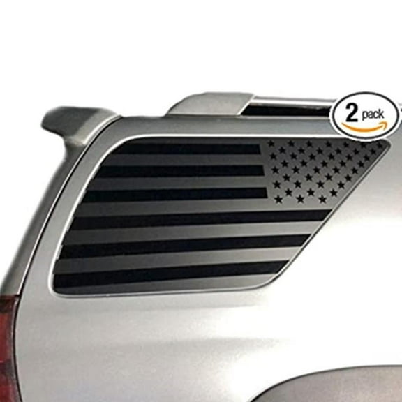 CENL 2Pcs Precut Americ1an Flag Stickers Rear Decals For Toyota For 4RUNNER 2003-2009 Matte Black Trim Part Accessories